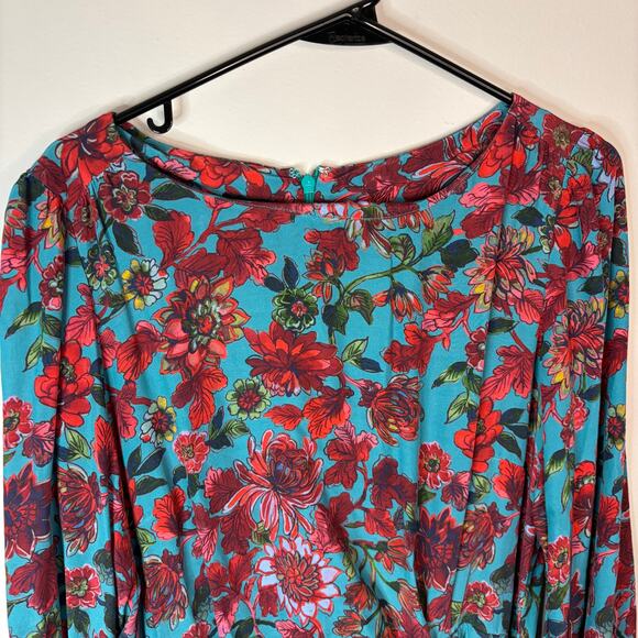 Talbots Floral Midi Dress Size 12 Jewel Tone Long Sleeve Lined Shift Workwear - Picture 10 of 10